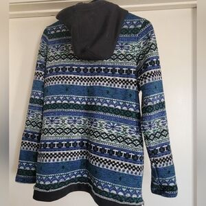 Patterned Blue and Black Women's Jacket